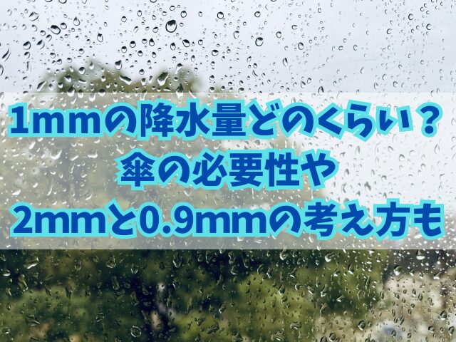 1mmの降水量はどのくらい？傘の必要性や2ｍｍと0.9ｍｍの考え方も！