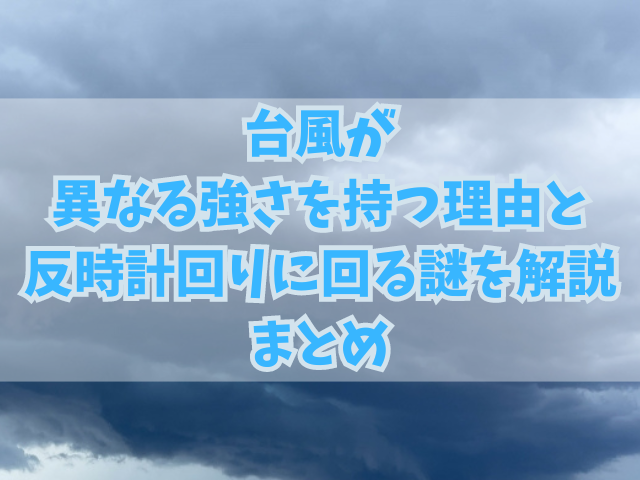 台風が異なる強さを持つ理由と反時計回りに回る謎を解説