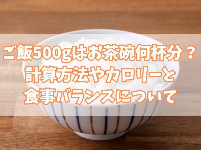 ご飯500gはお茶碗何杯分？計算方法やカロリーと食事バランスについて