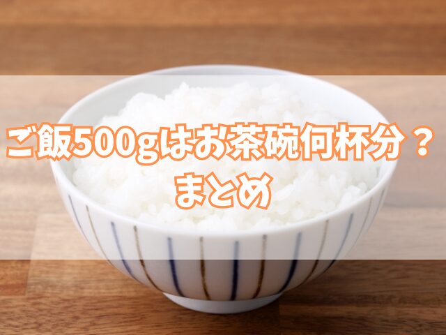 ご飯500gはお茶碗何杯分？計算方法やカロリーと食事バランスについて