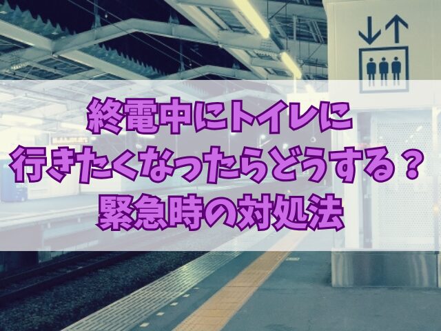 終電中にトイレに行きたくなったらどうする？緊急時の対処法