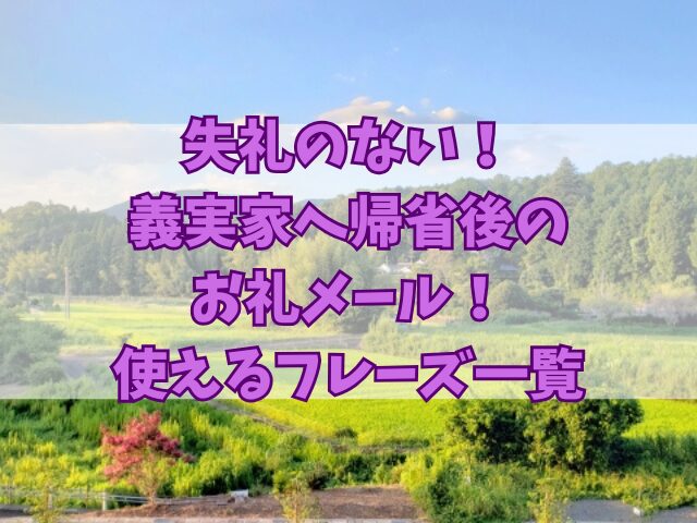 失礼のない義実家へ帰省後のお礼メール！使えるフレーズ一覧